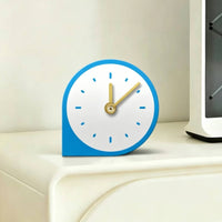 Minimalist Desktop Clock Sparse Markers Analog Desk Clock Symbol-Line Dial Home Decor for Bedside Table, Living Room