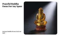 Meditative Crystal Buddha Figurine | Smooth Polished Surface, Buddha Figurine with Pedestal, for Meditation Corners