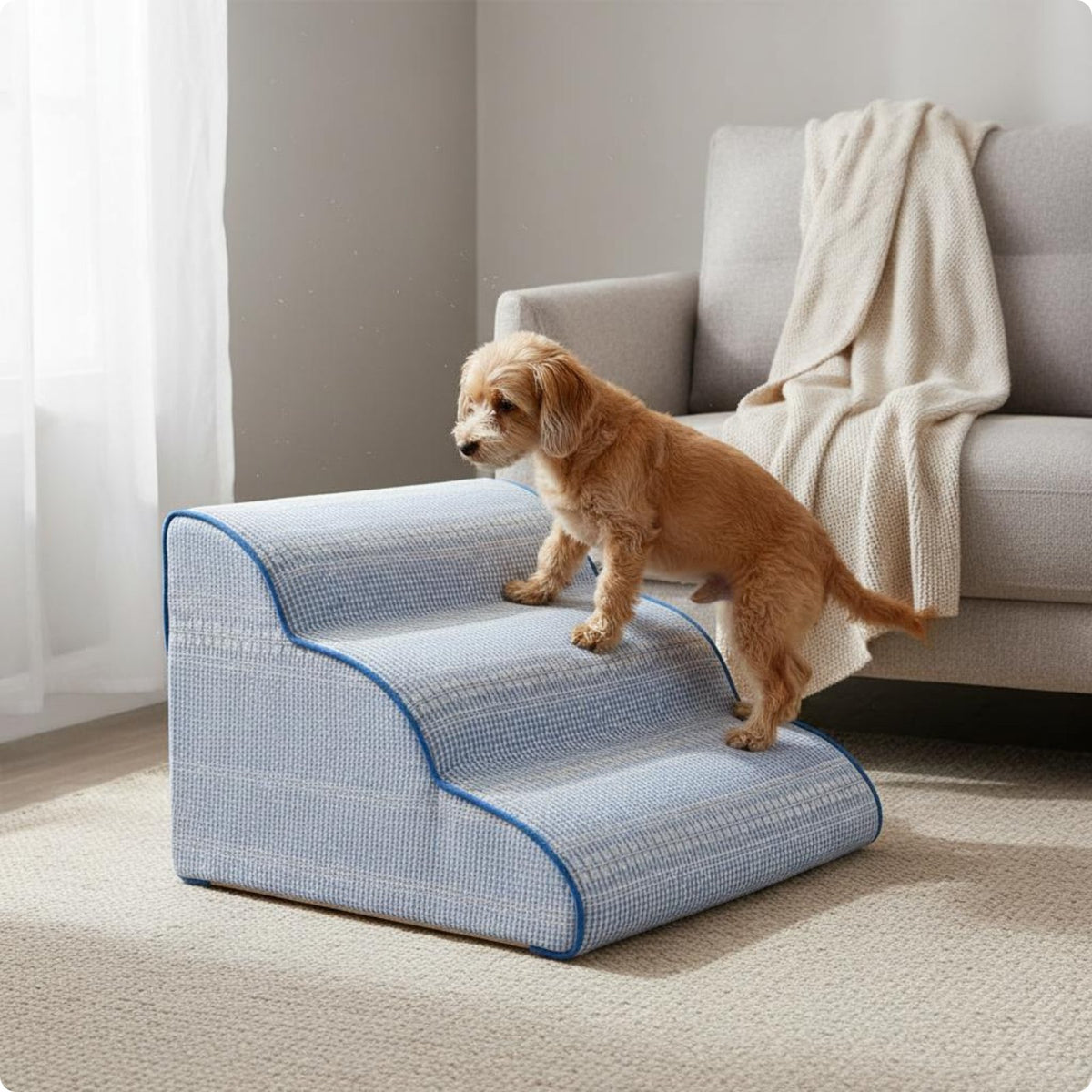 Sofa Pet Steps Removable Washable Cover Dog Ramp Steps Stable Single-Piece