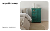 Bedside End Table Mediterranean Look 2-Door Nightstand with Drawer Vintage design sturdy Construction for Apartment Dwellers
