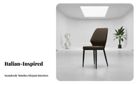 Faux Leather Side Chair Italian Design Upholstered Accent Chair Padding Ed Seat Ergonomic Backrest for Hotel, Kitchen