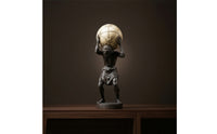 Titan Figure Statue with Sphere Mythological Decor Weathered for Study