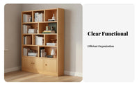 Wooden Bookcase with Cabinets Dust-Resistant Design Floor Standing Bookshelf Multifunctional Standing Bookshelf for Book Lovers, Students, Living Room