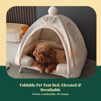 Foldable elevated dog bed, washable