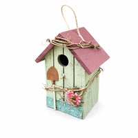 Decorative Birdhouse Rustic Bird House Small for Shelf