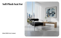 Historical-Period Perusing Seat Bauhaus Inspired Cylindrical Frame Armchair Modern Design Luxurious Padding