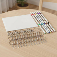 87 Pieces Shrink Paper Keychain Kit Easy to Use Shrinky Plastic Sheets