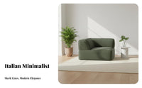 Tofu Block Sofa Minimalist Design Living Room Seating Vintage Inspired Ergonomic Support for Families, Young Adults, Bedroom