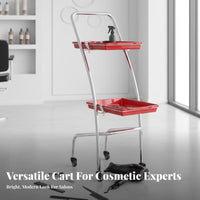 Hairdressing Tool Trolley With Wheels Hairdressing Rolling Cart Foldable Salon Cart Easy Mobility 2-Tier Salon Trolley