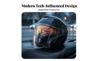 3/4 Removable and Washable Liner Double Visor Helmet Anti-Impact Lens Secure Gear for Men, Winter, City Riding, Commuting