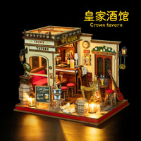 DIY Miniature Building Kit Royal Tavern with Lights for Adults