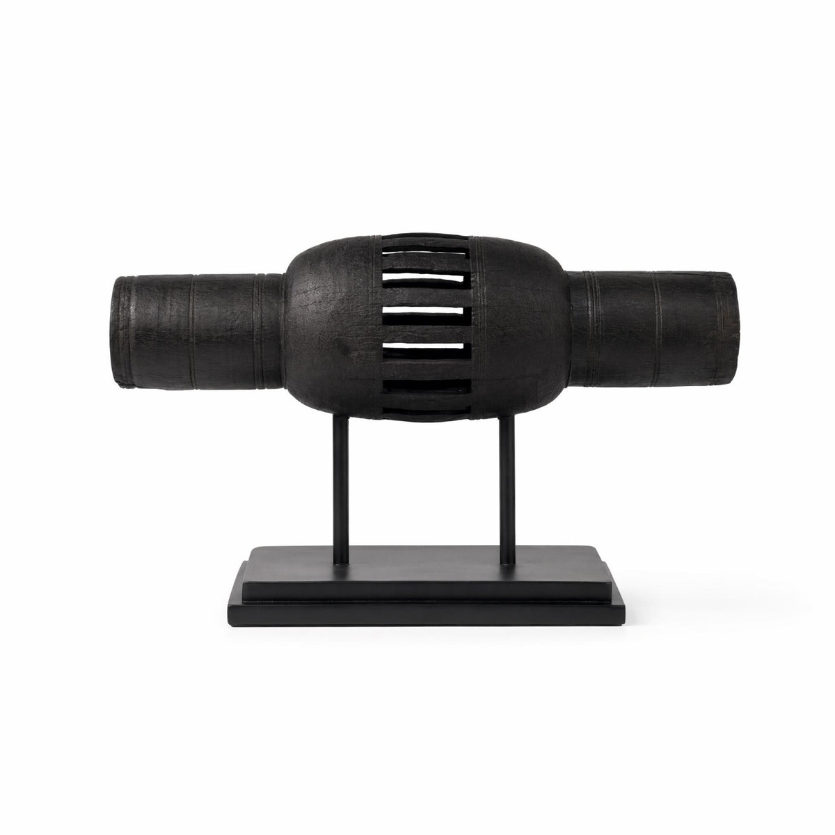 Sculpture Matte Black Sculpture with Base Minimalist Tabletop Decor for Office