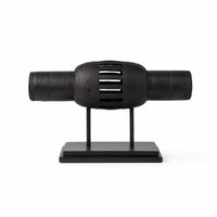 Sculpture Matte Black Sculpture with Base Minimalist Tabletop Decor for Office