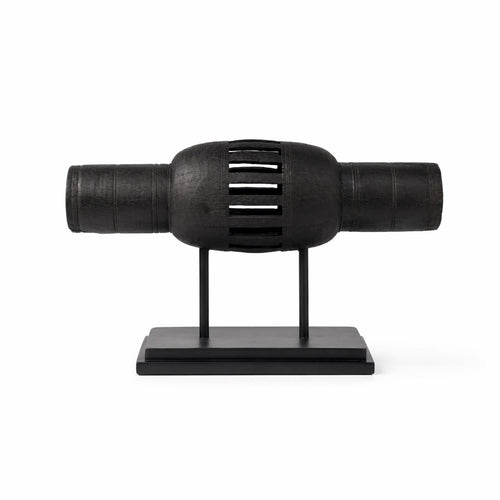 Sculpture Matte Black Sculpture with Base Minimalist Tabletop Decor for Office