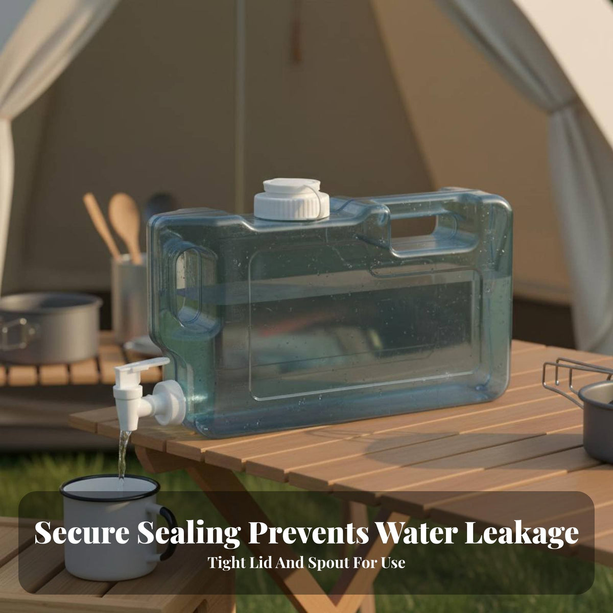 4 L 4L Water Storage Jug Large Capacity Water Jug with Spigot Built-in Handle for Journeyers, Road Trips