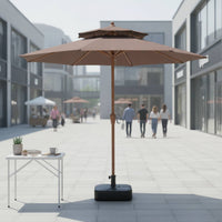Patio Umbrella with Base Water Double-Top Canopy Umbrella for Garden