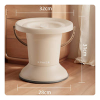 Lidded Chamber Pot Night Use Toilet Pot with Lid Stable High Base for Bedroom