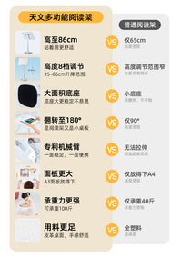 天文阅读架儿童看书架落地可升降小学生宝宝绘本架桌面床上看书神器多功能平板电脑支架固定书本夹伸缩书立架