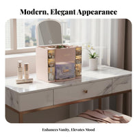 Desktop vanity Case with Mirror and Drawers Large Capacity for Bathroom, Women
