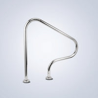 Stainless Steel Pool Handrail with Base Flanges Polished Pool Handrail Easy Install Grab Bar Long-Lasting for Hotel Owners