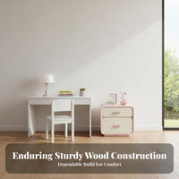 2-Drawer Cabinet with Bow Pulls Light Luxury Design children's Furniture