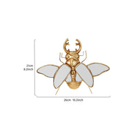 Beetle Mirror Decor Sculpted Body Gold Wall Hanging Detailed Design