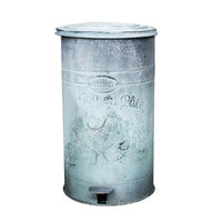 Farmhouse Retro Style Pedal Trash Can Vintage Trash Can Blue-Gray