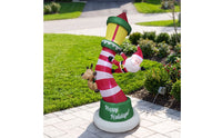 Inflatable Lighthouse with Santa and Reindeer Outdoor Inflatable Lighthouse with Santa Lighted Christmas Decoration for Yard, Lawn