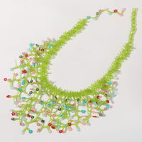 Handwoven Beaded Necklace with Adjustable Vine Design for Women