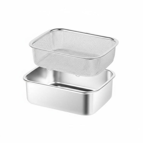 Refrigerator Crisper Box with Drainer Rust-Proof for Pantry