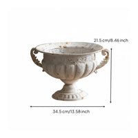 Trophy Vase Antique Finish Plant Pot Ornate Hold Foundation Decor for Photo Studio, Tabletop Display