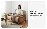 Transformable Armchair Bed Foldable Design Fold-Extendable Sleeper Chair Sturdy Wood Frame Minimalist Design