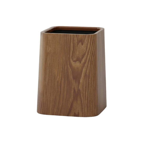 Wood Grain Trash Can Long-Lasting Faux Wood Waste Bin Sturdy Construction