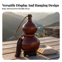 Natural Gourd Beverage Bottle With Carrying Cord Antique Design Gourd Bottle Portable Spirits Calabash Good Luck Symbol Hu Lu