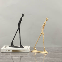 2 Pieces Modern Metal Person Decor Cast Iron House Decoration Living Room Accent
