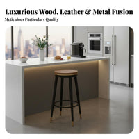 Padded Swivel Counter Stool with Footrest Bar Chair Long-Lasting Construction