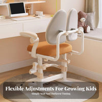 Ergonomic Design Adjustable Posture Chair Split spinerest children's Furniture Lockable casters Task Seat Flip-up Armrests for Students, Kids (growth years 4-12), Parents, Writing, schoolwork, Home Study, Bedroom