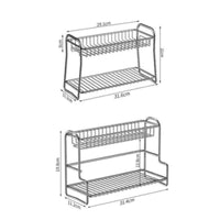 2 Layer Drain Rack Drainage Design Stainless Steel Shelf Rack Rust Resistant