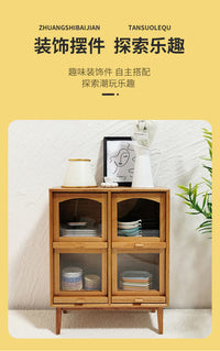 dollhouse娃娃屋配件微缩4格储物柜模型摆件木制家具复古迷你柜子