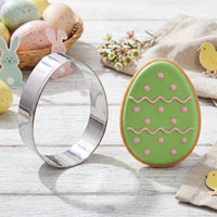 Easter Cookie Cutter Set, Large Stainless Steel Biscuit Moulds with Safe Edge, Food Grade Egg Baking Shapes for Fondant, Sandwiches & Holiday Kitchen Party