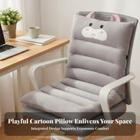 Thickened Padding Single-Piece Seat Back Cushion Ergonomic Design Velvety Office Chair Pad Anti-Slip Straps for Children, Home, Bedroom