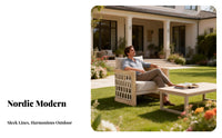 4 Pieces Nordic Design 4-Piece Wood Frame Seating Group Weather-Resistant Outdoor Furnishing Water Outdoor seating ensemble Contemporary aesthetic for guest services Businesses, property owners, Families, Balcony, Courtyard, Terrace, Backyard