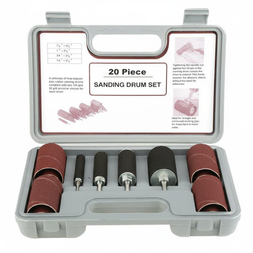 20 Pieces Sanding Drum Set Multiple Grit Sizes Rotary Tool Sanding Drums