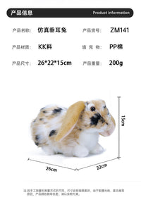 Lifelike Rabbit Plush Toy Stuffed Animal Easter Lop Ear Rabbit Doll for Children