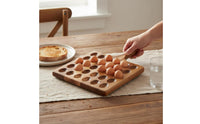 Wooden Egg Holder Versatile Use Wooden Egg Tray Easy to Clean Acacia Wood Serving Board for Caterers, Kitchen Countertop, Parties, Refrigerator