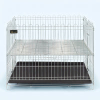 Folding Dog Playpen Foldable Dog Pen with Tray Rust Resistant Puppy Pen for Young Dogs, Outdoor