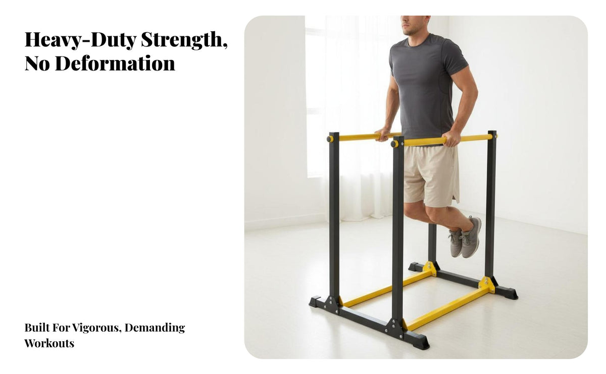 Multi-Functional Home Gym Parallel Station Non-Slip Grips Bar Station Stable Base Heavy Duty Stands Floor Protection Feet for Gymnasts, Beginners, Adults, Indoor