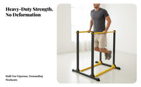 Multi-Functional Home Gym Parallel Station Non-Slip Grips Bar Station Stable Base Heavy Duty Stands Floor Protection Feet for Gymnasts, Beginners, Adults, Indoor