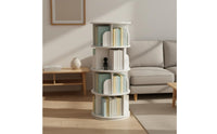 Space Saving Multi-Tier Book Carousel Large Capacity 360 Degree Book Structure Quiet Effortless Rotation Rotating Bookshelf for Students, Living Room, Bedroom, Small Areas