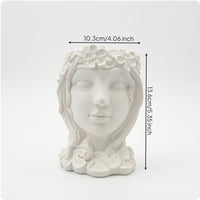 Sculptural Face Planter Tabletop Head Planter Unique Face Flower Pot Cute for Desk, Shelf, Entry Table